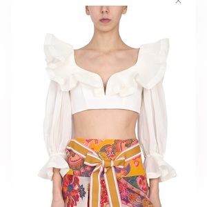 Zimmermann crop top ivory size 1